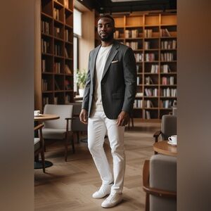 Elegant Dark Gray Men's Blazer